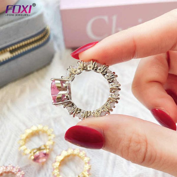 2024 New Fashion Jewelry Accessories Ring Heart Shape Cubic Zirconia Rings 18K Gold Plated Heart Ring for Women