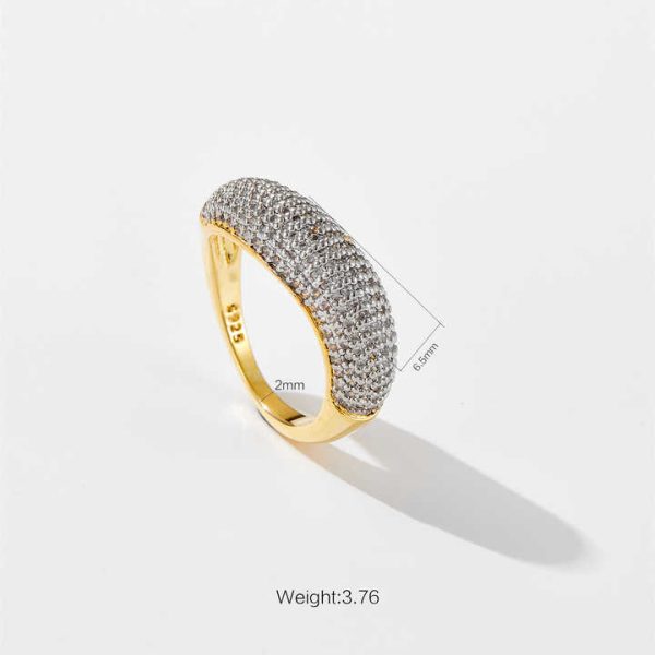 New Model Gold-Plated Women's Fashion Ring Irregular Design Brass Finger Jewelry for Engagement and Anniversary