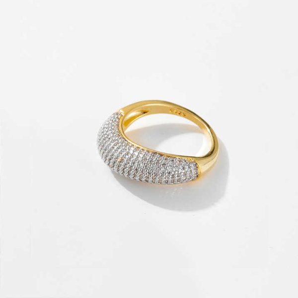 New Model Gold-Plated Women's Fashion Ring Irregular Design Brass Finger Jewelry for Engagement and Anniversary