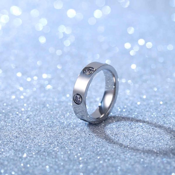 Famous Brand Designer Fashion Rings for Women Men 6 Diamond Stainless Steel Rings Gold Rose Gold Waterproof Non Tarnish Jewelry