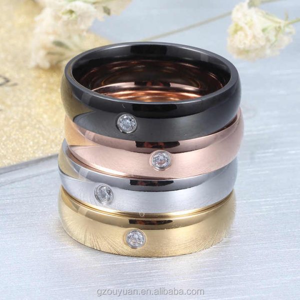 Fashion Style Women's Engagement Ring Simple Design Cubic Zirconia Ladies Ring Women Jewelry