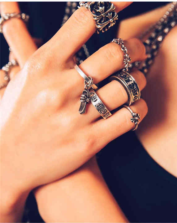 Wholesale Cross Sense of Advanced Vintage Punk Hiphop Retro Style Etrnal Ring Fashion Jewelry Rings for Men Woman Gothic Chrome