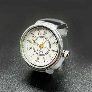 Vintage Butterfly Stainless Steel Adjustable Ring Watch for Women and Men, Trendy Digital Quartz Timepiece for Wedding Anniversary Engagement Gifts