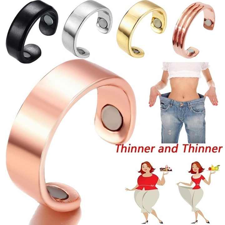 Explosive Creative Ring Magnetic Health Ring Rose Gold Magnet Open Ring Gold Silver