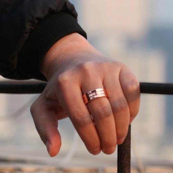 Explosive Creative Ring Magnetic Health Ring Rose Gold Magnet Open Ring Gold Silver