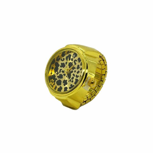 2025 Luxury Design Leopard Ring Watch for Man and Women Golden Quartz Retro Dial Finger Rings Watch for Jewelry Clock Gift