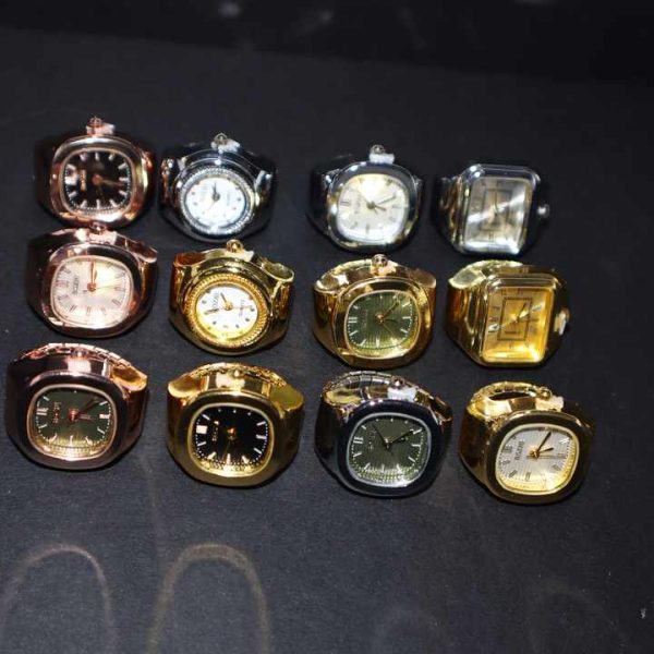Retro Vintage Finger Ring Watch Elastic Watchband Digital Dial Quartz Y2K Silver Mini Ring Watch for Men Women