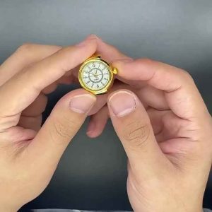 Vintage Digital Quartz Movement Ring Watch Stainless Steel Gold Silver Plated Unisex Jewelry for Casual Sporty Style Gift Party