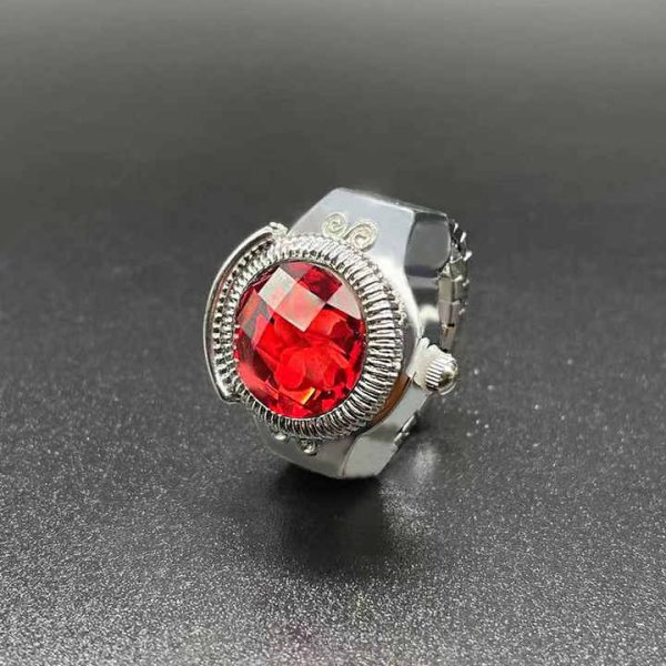 Vintage Mini Ring Watch Clock Finger Elastic Strap Glass Quartz Ring Watch