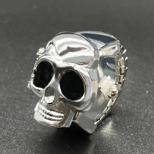 Free Size Luxury Skull Rings Quartz Watches Men Women Couple Ring Students Watch Ladies Fashion Clock Relojes