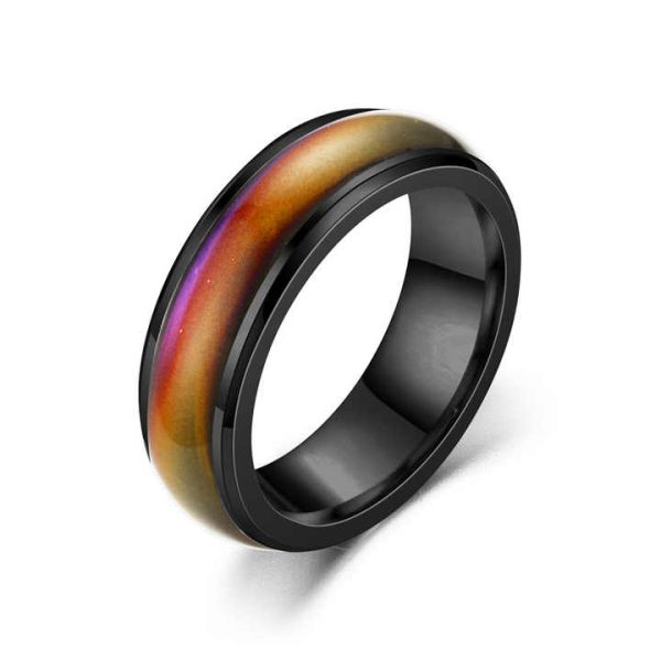 Mood Temperature Change Ring 6mm Wide Couple Control Female Student Gift Blank
