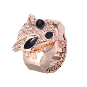 Stylish Alloy Hiphop Women's Watch Ring with Quartz Movement and Adjustable Slingshot Strap