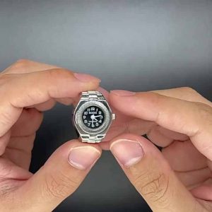 Vintage Silver Plated Alloy Ring Watch for Women & Men - Elastic Band Casual Jewelry Gift for Wedding & Party