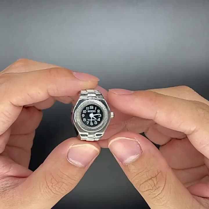 Vintage Silver Plated Alloy Ring Watch for Women & Men - Elastic Band Casual Jewelry Gift for Wedding & Party