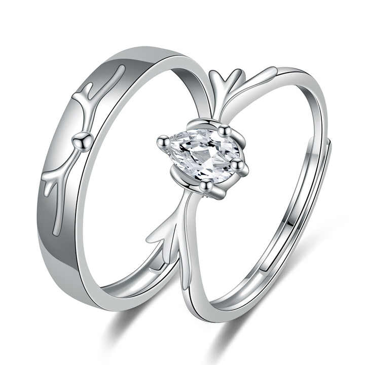 Antler Couple Rings for Men and Women with a Simple Personality for a Deer with Your Gift Jewelry