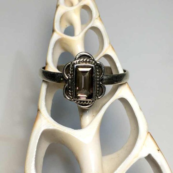 Smokey Quartz 92.5 Silver Sterling gemstone Ring for woman Gift Wholesale price per piece natural good quality