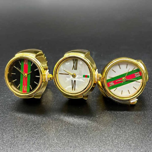 Digital Geometric Finger Ring Watch for Women Vintage Punk Elastic Stretchy Quartz Ring Watch