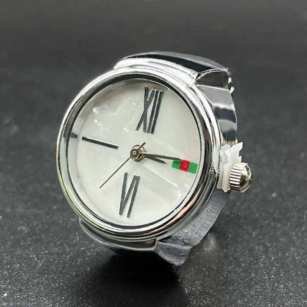Digital Geometric Finger Ring Watch for Women Vintage Punk Elastic Stretchy Quartz Ring Watch