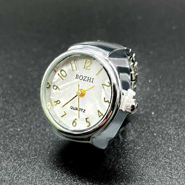 Rings Watch,Latest Creative Funny Mini Watch Simple Gold Alloy Ring Watch for Men