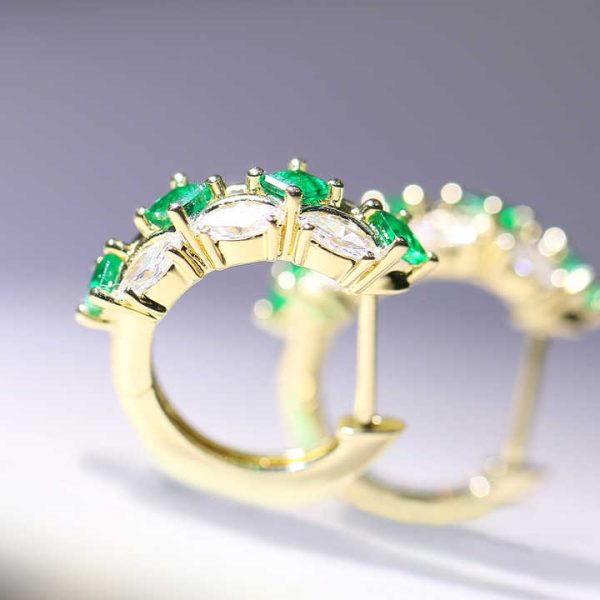 Natural Emerald Ring & Earring with 18k Gold Party Jewelry Gemstone Rings Wholesale Price