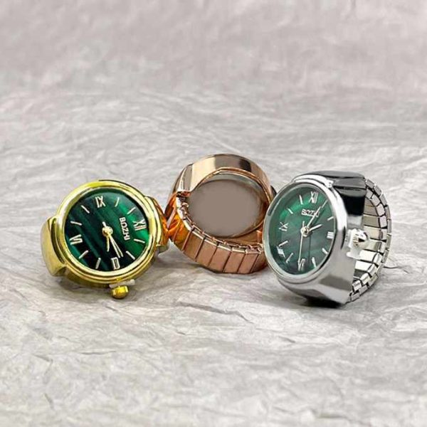 Wholesale Hot Finger Ring Watch Alloy Men Women Elasticity Mini Rings Watches