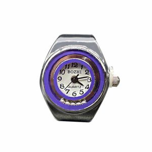 Trendy Stainless Steel Women's Quartz Ring Finger Watch with Crystal Rhinestone Design - Casual Elegant Colorful Accessory