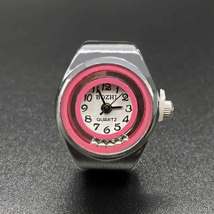 ODM Colorful Manufacturer Casual Elegant Stainless Steel Woman Quartz Ring Finger Watch