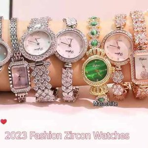Classic Stainless Steel Women's Watch with Cubic Zirconia Gemstones and Channel Setting for Daily Wear