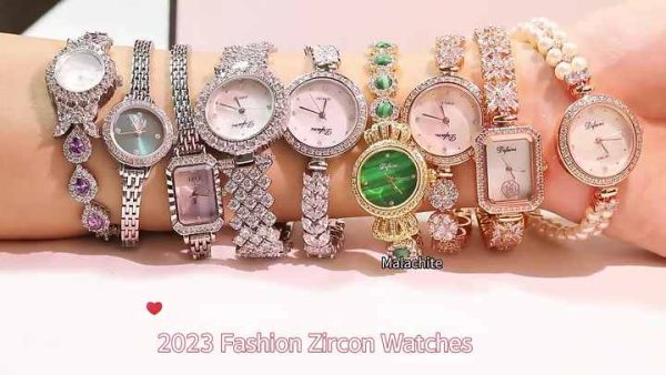 Classic Stainless Steel Women's Watch with Cubic Zirconia Gemstones and Channel Setting for Daily Wear