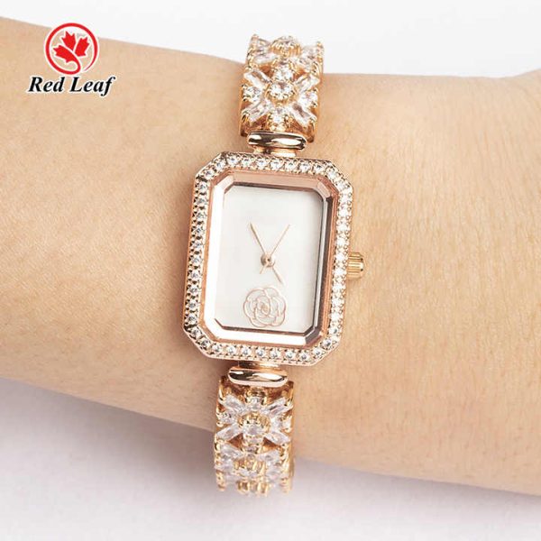 New Good Quality Smart Wrist Stainless Steel Watch Women's Cubic Zirconia Gemstone Watch for Daily Like