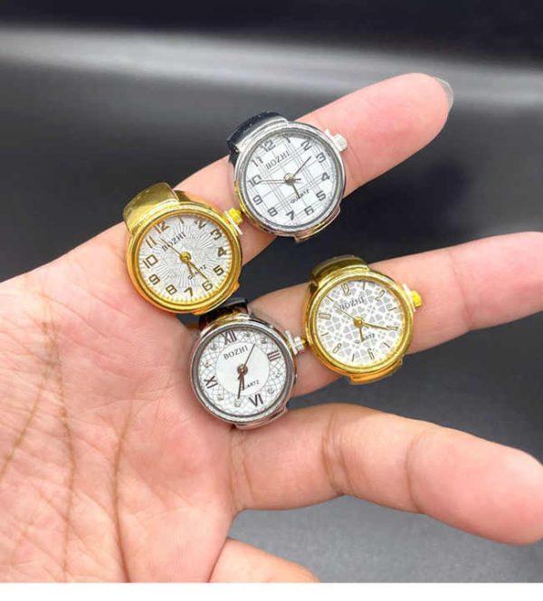 Wholesales Gold Plated Quartz Men Finger Ring Watch Unisex Jewelry Cool Boy Wrist Bands Smart Ring Watch