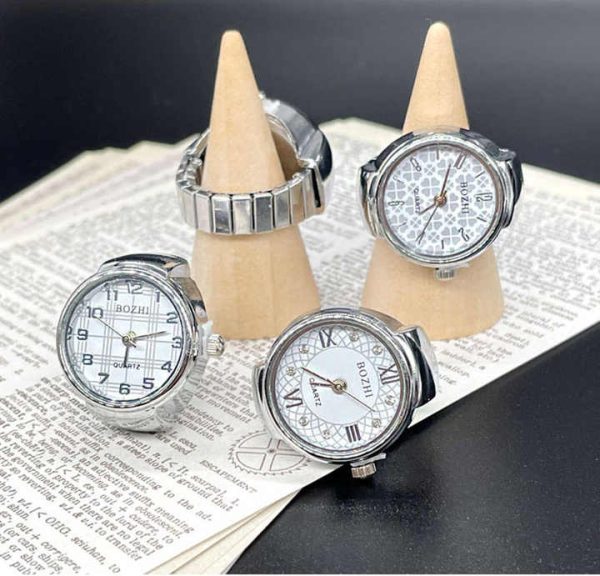 Wholesales Gold Plated Quartz Men Finger Ring Watch Unisex Jewelry Cool Boy Wrist Bands Smart Ring Watch