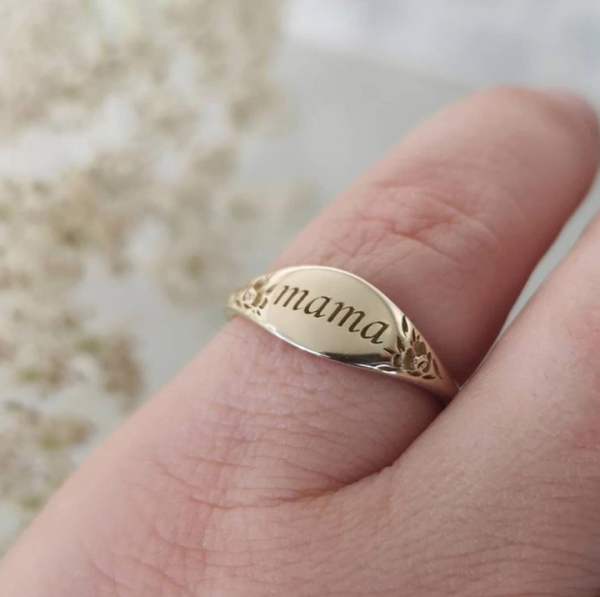 Fashion Simple Letter Mama Gold Ring for Mom Mother's Day Gift