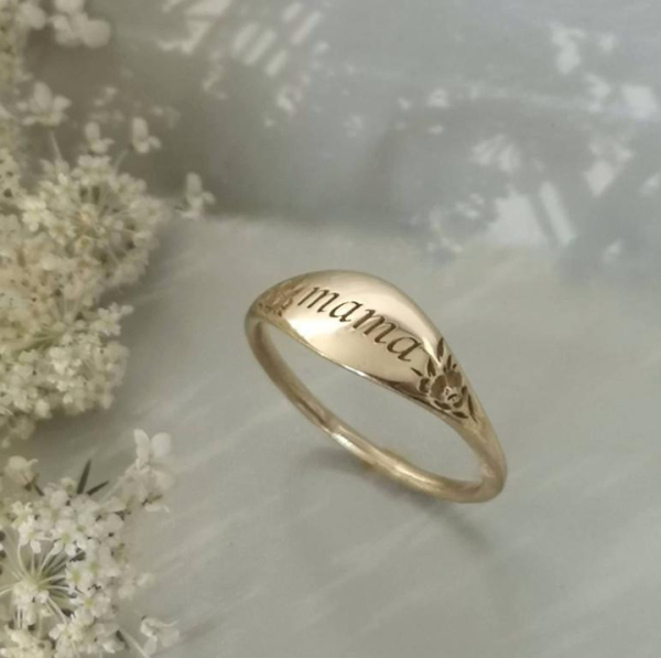 Fashion Simple Letter Mama Gold Ring for Mom Mother's Day Gift