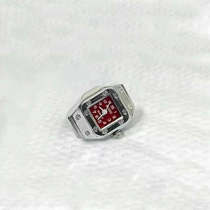 Fashionable Men's Women's Watches with Diamond Quartz Retro Creative Mini Clock Ring Design Versatile Weddings Other Occasions