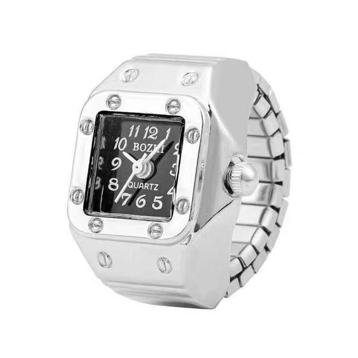 Fashionable Men's Women's Watches with Diamond Quartz Retro Creative Mini Clock Ring Design Versatile Weddings Other Occasions