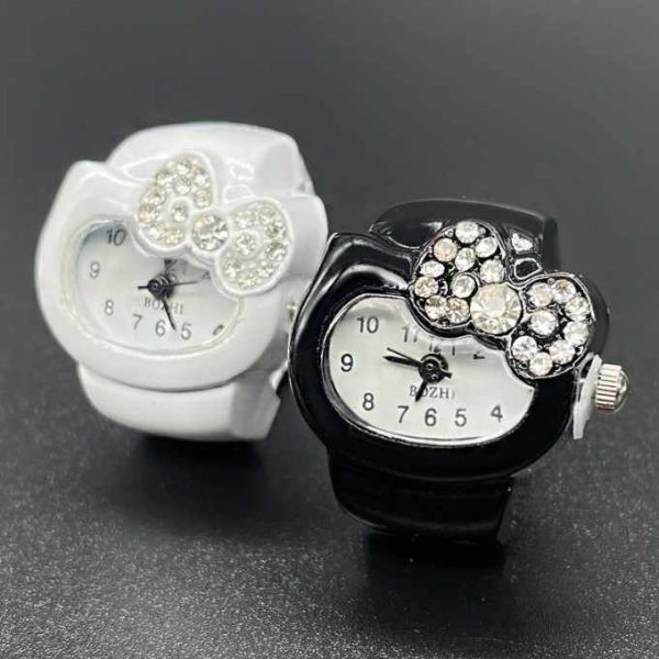 Wholesale Hot Colorful Diamond Inlaid Bow Men Women Ring Watch Simple and Versatile Jewelry Finger Rings Watches