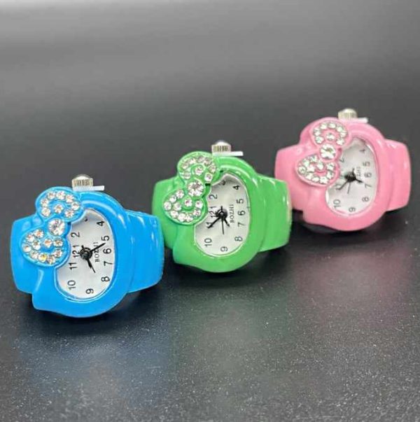 Wholesale Hot Colorful Diamond Inlaid Bow Men Women Ring Watch Simple and Versatile Jewelry Finger Rings Watches