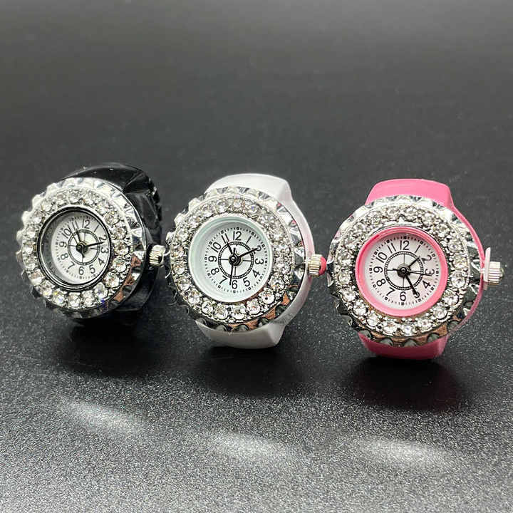 Ring Watches,New Wholesale Women Color Finger Diamond Ring Watches From China
