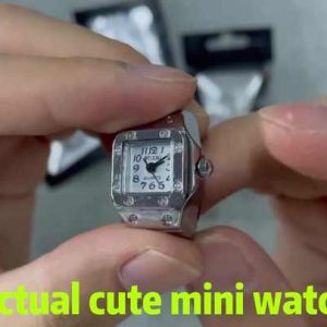 Vintage Minimalist Ring Watch for Women - Gold Plated Stainless Steel Alloy Digital Finger Watch Jewelry Accessories