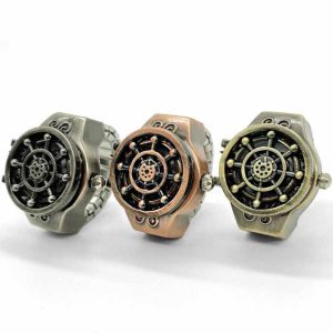 Retro Flip Watch Mini Finger Quartz Ring Watch for Casual Sporty Unisex Jewelry Gift