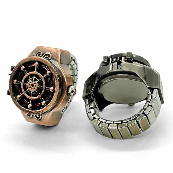 Hot Sale New Flip Watch Creativity Fashion Retro Mini Finger Quartz Ring Watch