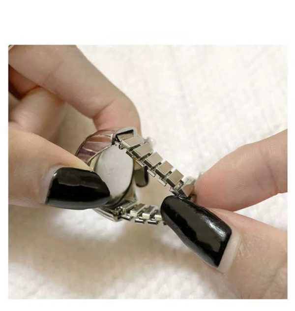 Hot Selling Gemstone Ring Watch Vintage Adjustable Rhinestone Quartz Watch Ring for Women Girls