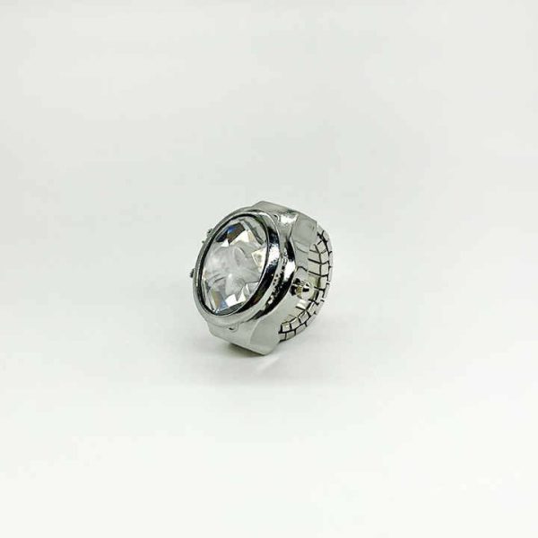 Hot Selling Gemstone Ring Watch Vintage Adjustable Rhinestone Quartz Watch Ring for Women Girls