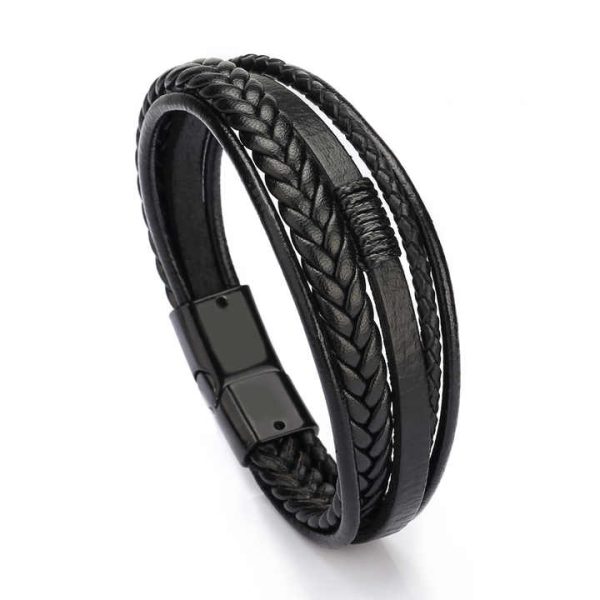 Wholesale Multi-Strand Wristband Men's Fashion Leather Rope Handmade Woven Bracelets Bangles Vintage Ethnic Style Hand Jewelry