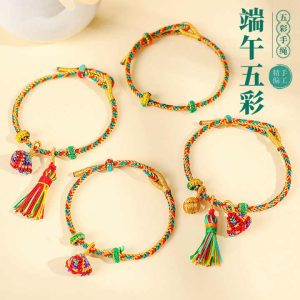 YL Handmade Five Color Thread Hand-Weaved Small Fashion Colorful Pearl Baby Rope Bracelet Exquisite Bracelet String Bracelets