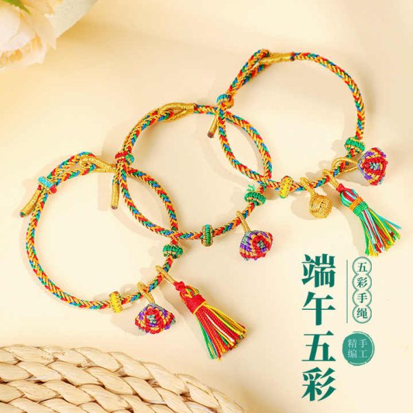 YL Handmade Five Color Thread Hand-Weaved Small Fashion Colorful Pearl Baby Rope Bracelet Exquisite Bracelet String Bracelets