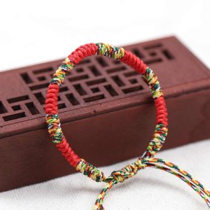 Handmade Tibetan Buddhist Buddha Prayer Knots Yoga Bracelet Adjustable Rope Lucky Red String Bracelet for Men Women