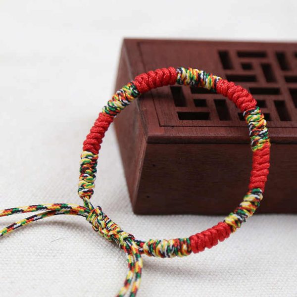 Handmade Tibetan Buddhist Buddha Prayer Knots Yoga Bracelet Adjustable Rope Lucky Red String Bracelet for Men Women