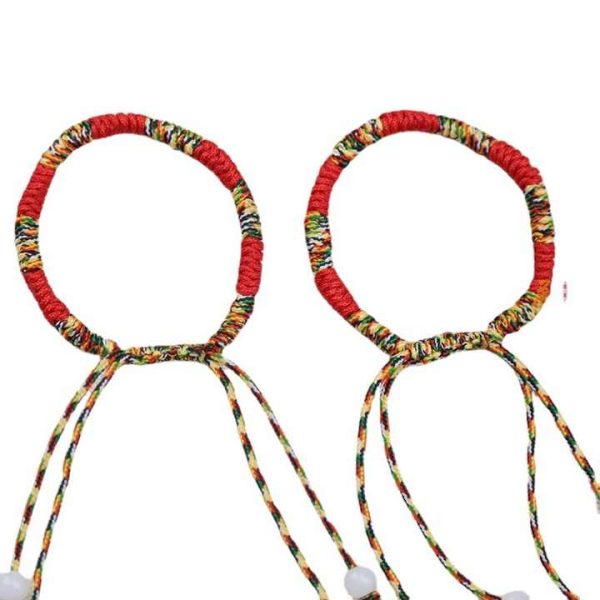 Handmade Tibetan Buddhist Buddha Prayer Knots Yoga Bracelet Adjustable Rope Lucky Red String Bracelet for Men Women